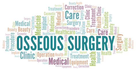 Obraz premium Osseous Surgery word cloud vector made with text only.