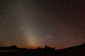 The Zodaical light announging the arrival of dawn, near Cha-re, Khomas region Namibia.