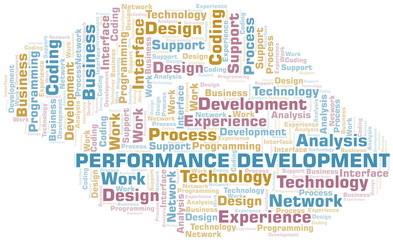 Obraz premium Performance Development word cloud. Wordcloud made with text only.