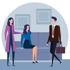 Fototapeta premium elegant business people workers in the livingroom