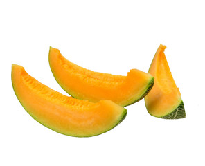 slice melon isolated on white background