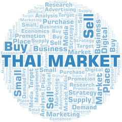 Obraz premium Thai Market word cloud. Vector made with text only.