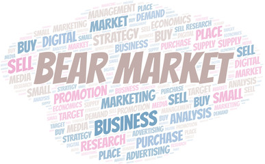 Bear Market word cloud. Vector made with text only.