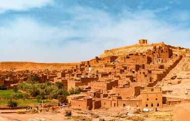 Amazing view of Kasbah Ait Ben Haddou near Ouarzazate in the Atlas Mountains of Morocco. UNESCO...