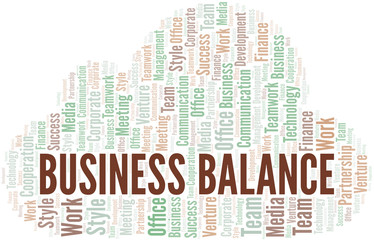 Obraz premium Business Balance word cloud. Collage made with text only.