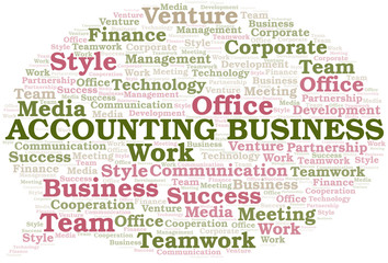 Accounting Business word cloud. Collage made with text only.