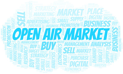 Obraz premium Open Air Market word cloud. Vector made with text only.