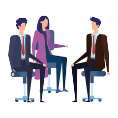 Fototapeta premium elegant business people workers in office chairs