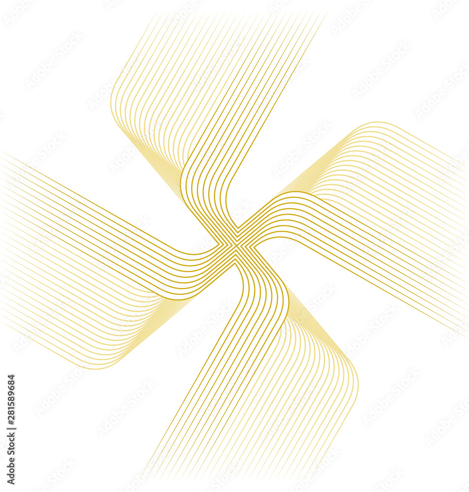 Poster vector illustration of the pattern of the golden lines abstract background. eps10.