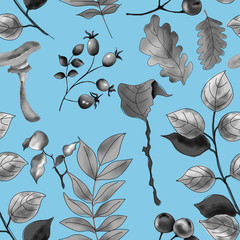 Autumn illustration template. Beautiful patterns. Flying foliage. Fashionable print.