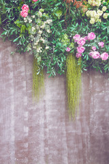 vintage flower decoration for cards with copy space