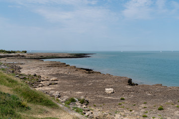 beach rocky coast of the island of Aix in french Atlantic coast France