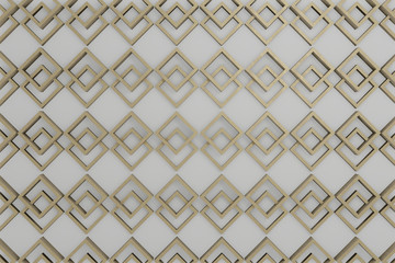 white background with diamond wood blocks, abstract wallpaper 3d render 