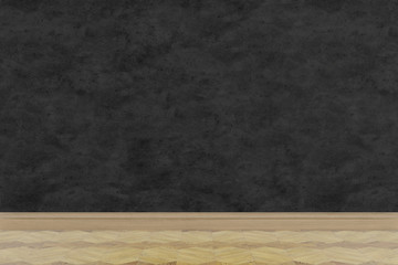 black loft style wall, empty room, background, 3d rendering	