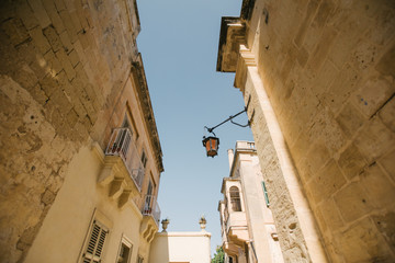 traditional narrow streets of Mdina in Malta