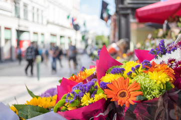 Naklejka premium Market Flowers on Dublin Streets.