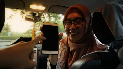portrait of Asian Muslim hijab women facing the camera