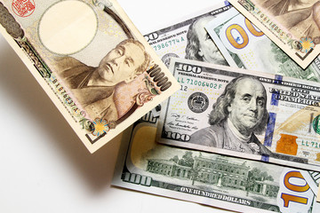 United States Dollar and Japanese Yen banknote