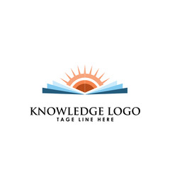 Book Sun Knowledge Logo Design Template