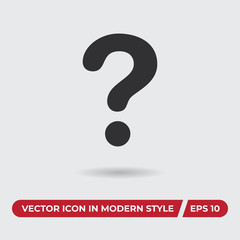 Question mark vector icon in modern style for web site and mobile app