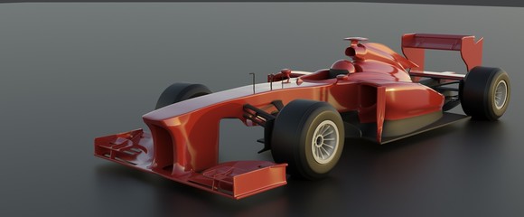 formula 1 ,red car,3d render.