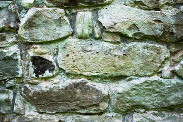 texture of masonry, a fragment of a stone wall of an ancient temple of the 10th century, background, backdrop