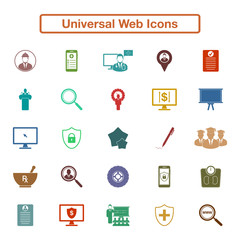 Universal Web Icon Set. Flat style vector EPS.