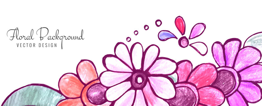 Abstract colorful decorative floral banner design
