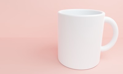 Mockup White cup. 3d rendering