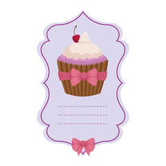 baby shower card with sweet cupcake