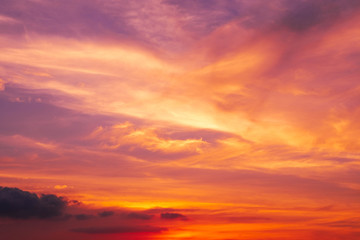 beautiful of Stratus cloud in sunset background for forecast and meteorology concept