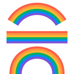 Set of rainbows white background. Rainbow 3d icon