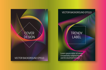 Fototapeta premium Vibrant cover design with colorful futuristic backdrop. Trendy brochures or packaging backgrounds.