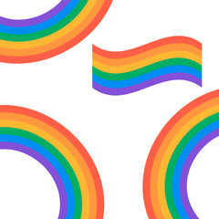 Rainbow on white background isolated. Rainbow paper cut. Rainbow 3d icon