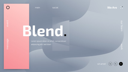 Trendy background with 3d gradient shape, fluid geometric minimalistic shapes, website template, futuristic concept design