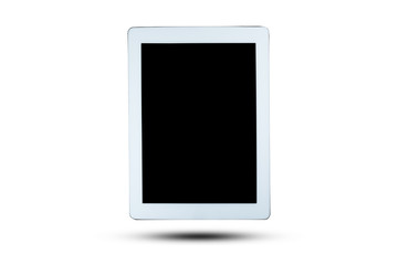 White tablet technology object design on white background