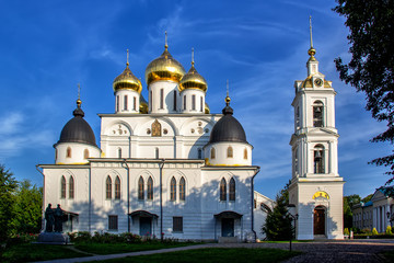 Fototapeta na wymiar Dmitrov, Russia - JULY 27, 2019: Assumption Cathedral in Dmitrov Kremlin