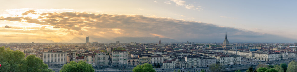 Landscape of Turin from Monte dei cappuccini, Piedmont, Italy
