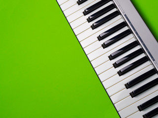 Synth Keys on a Green Background