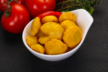 Tasty marinated patisson