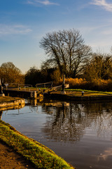 Fototapeta na wymiar hatton locks grand union canal warwickshire england uk