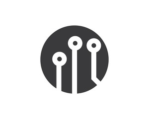 circuit board line,cpu,chip icon logo illustration vector