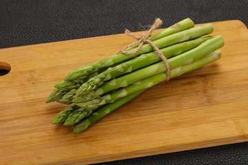 Raw asparagus heap
