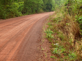 red dirt road in rural