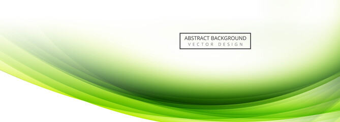 Abstract green wave banner background vector