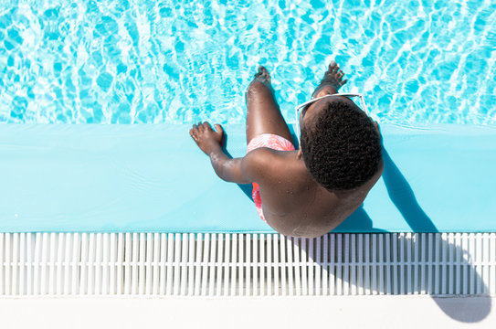 black child in the pool