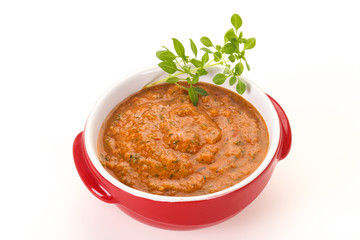 Famous Spanish gazpacho tomato soup