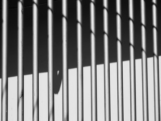 Steel cage with light and shadow black and white style