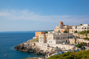 Obraz na płótnie Canvas Santa cesarea terme in the province of Lecce in Salento, Puglia - Italy, with a view of the sea and the famous Palazzo Sticchi