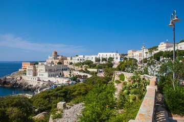 Obraz na płótnie Canvas Santa cesarea terme in the province of Lecce in Salento, Puglia - Italy, with a view of the sea and the famous Palazzo Sticchi